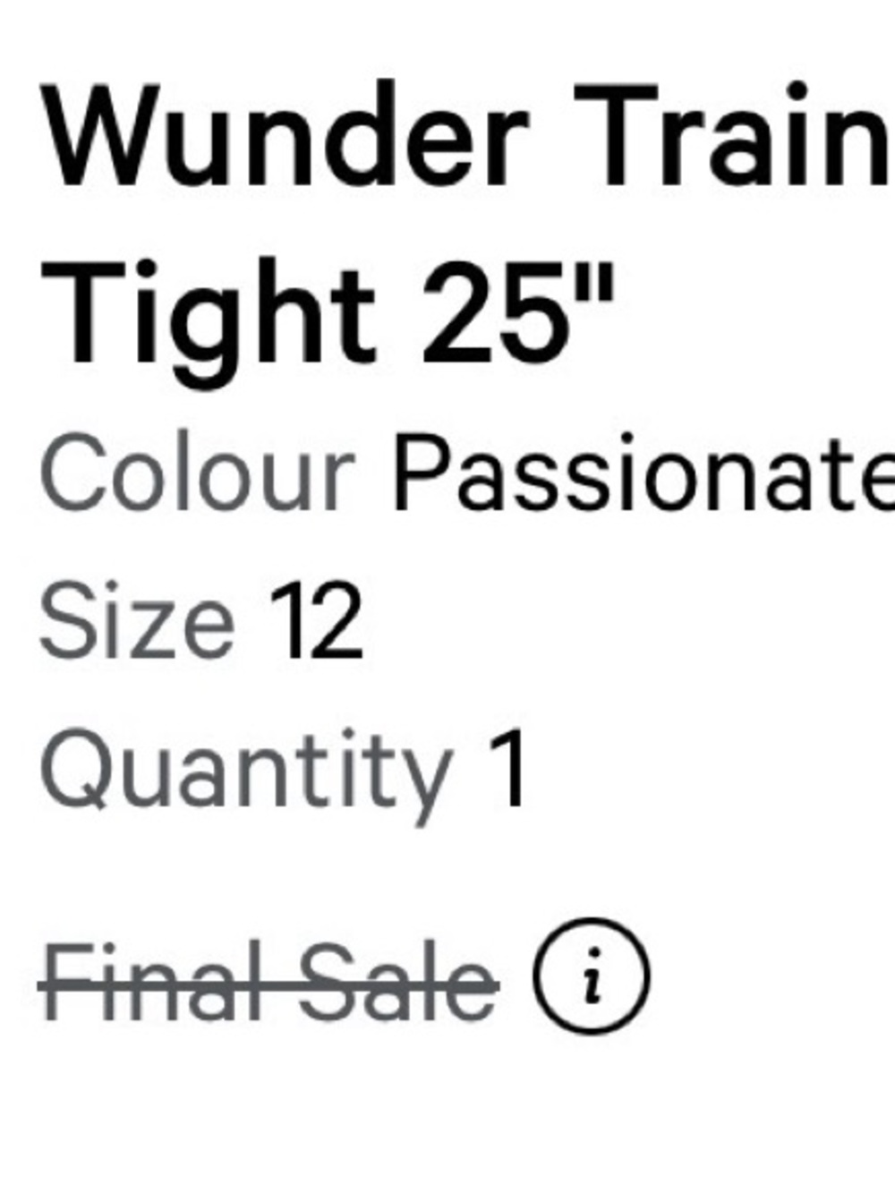 Lululemon Wunder Train Tight 25" in Passionate Pink